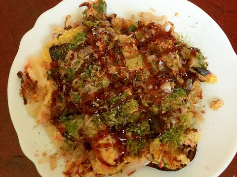 米ナスと白菜のお好み焼き【何でもあり！】